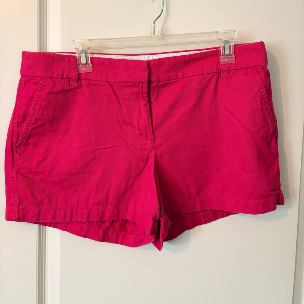 J Crew Factory Women’s Classic Chino Shorts in Hot Pink